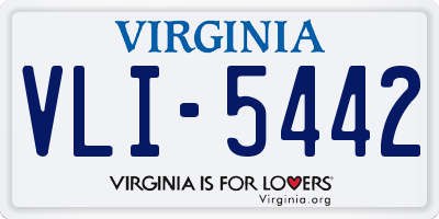 VA license plate VLI5442