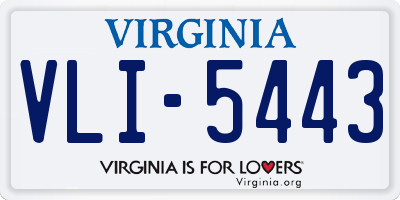 VA license plate VLI5443