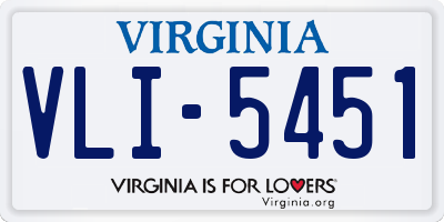 VA license plate VLI5451