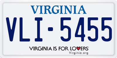 VA license plate VLI5455