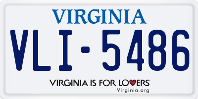 VA license plate VLI5486