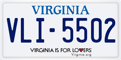 VA license plate VLI5502