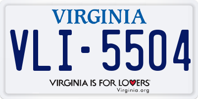 VA license plate VLI5504
