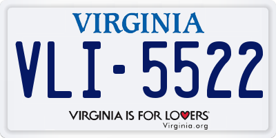 VA license plate VLI5522