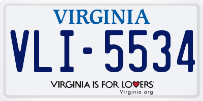 VA license plate VLI5534