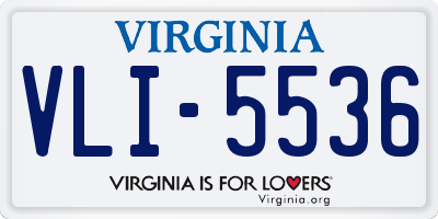 VA license plate VLI5536