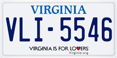 VA license plate VLI5546