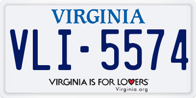 VA license plate VLI5574