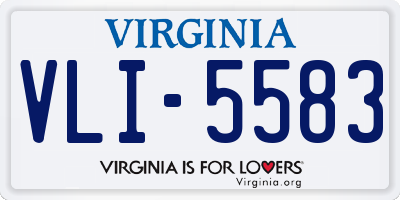 VA license plate VLI5583