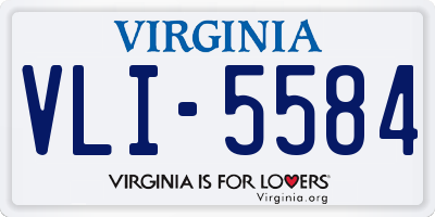 VA license plate VLI5584
