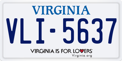 VA license plate VLI5637