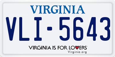 VA license plate VLI5643