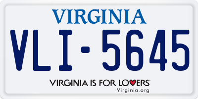 VA license plate VLI5645