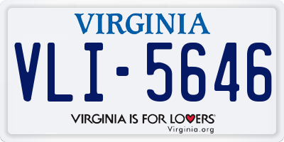 VA license plate VLI5646