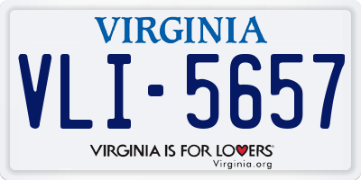 VA license plate VLI5657