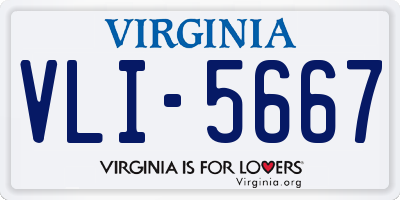VA license plate VLI5667