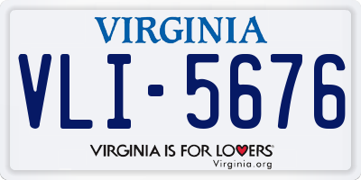VA license plate VLI5676