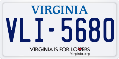 VA license plate VLI5680