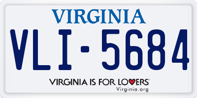 VA license plate VLI5684