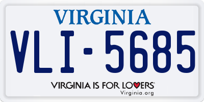 VA license plate VLI5685