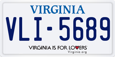 VA license plate VLI5689