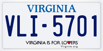 VA license plate VLI5701