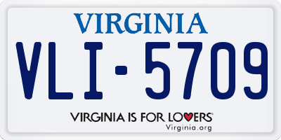 VA license plate VLI5709