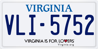 VA license plate VLI5752