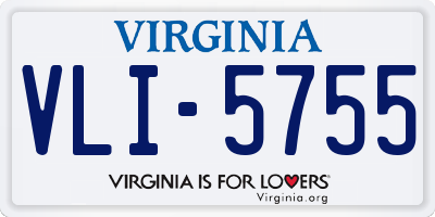VA license plate VLI5755