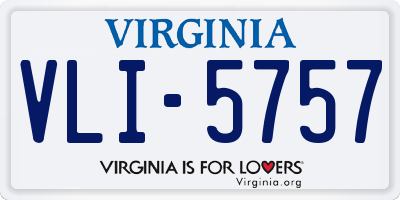 VA license plate VLI5757