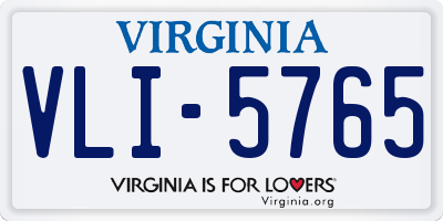VA license plate VLI5765