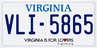 VA license plate VLI5865