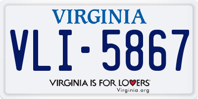 VA license plate VLI5867