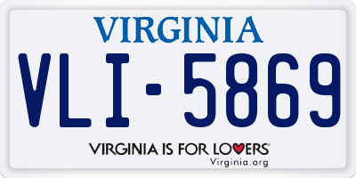 VA license plate VLI5869