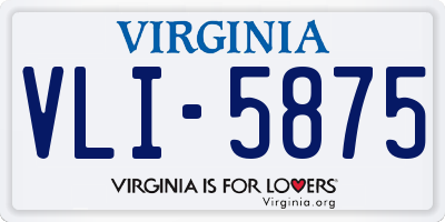 VA license plate VLI5875