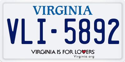 VA license plate VLI5892