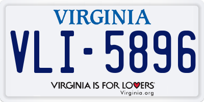 VA license plate VLI5896