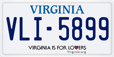 VA license plate VLI5899