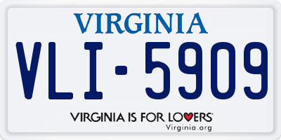 VA license plate VLI5909
