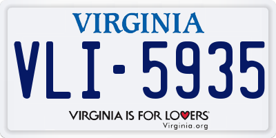 VA license plate VLI5935