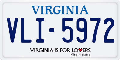 VA license plate VLI5972
