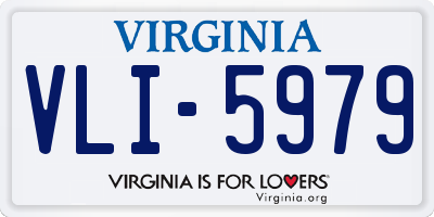 VA license plate VLI5979