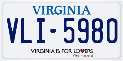 VA license plate VLI5980