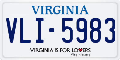 VA license plate VLI5983