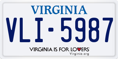 VA license plate VLI5987