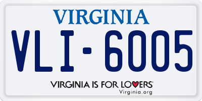 VA license plate VLI6005