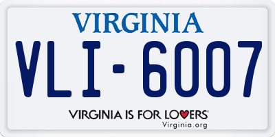 VA license plate VLI6007