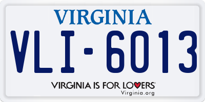 VA license plate VLI6013