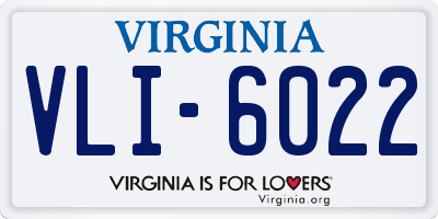 VA license plate VLI6022