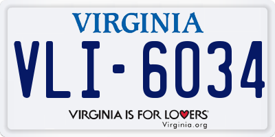 VA license plate VLI6034